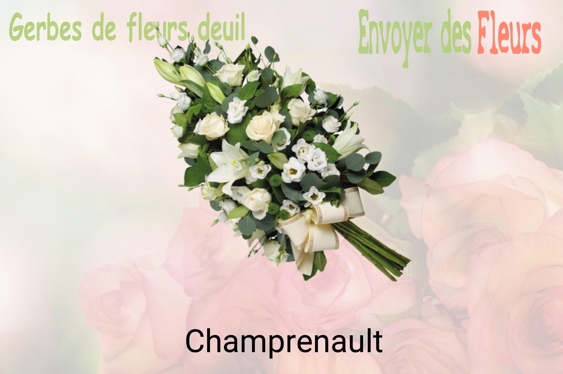 Gerbe de fleurs de deuil livrée à Champrenault